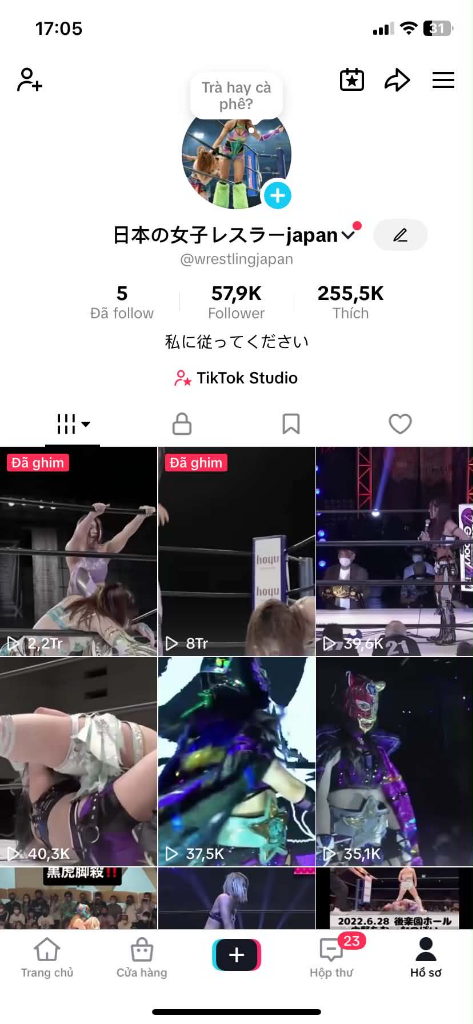 Kênh TikTok 57.9K followers